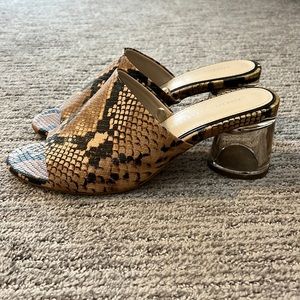 Zara Snake Skin Heeled Mules
